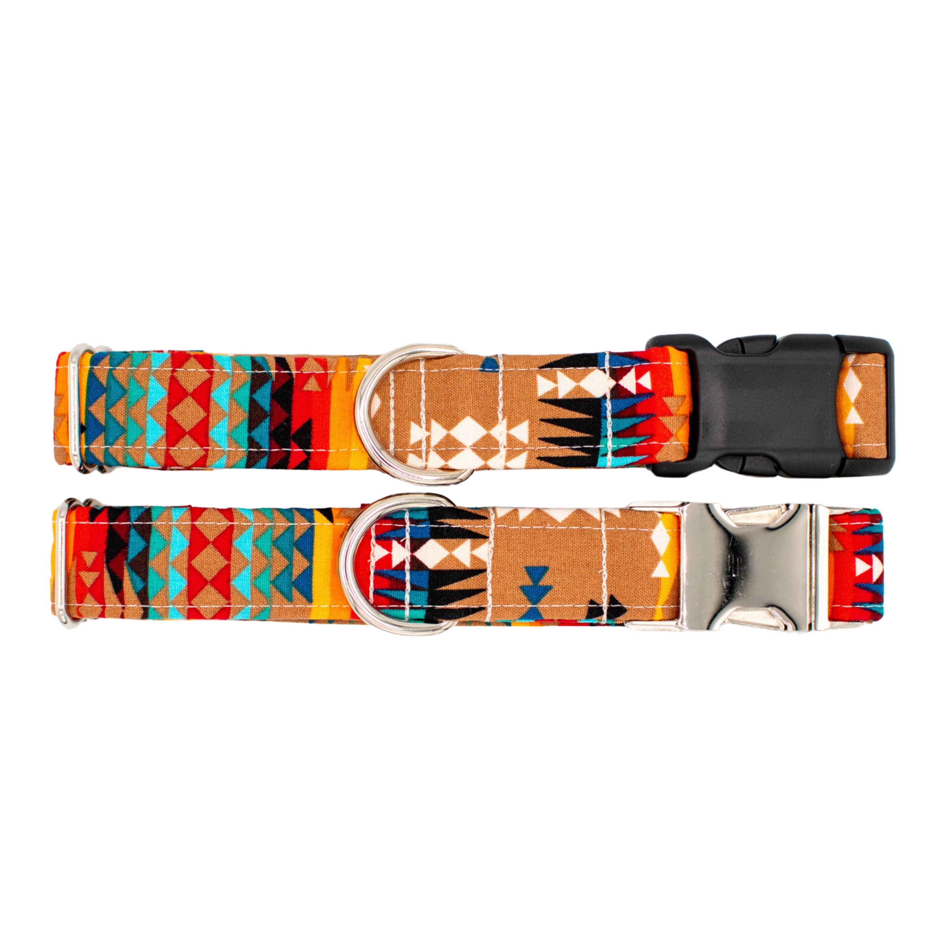 The Oxford Dog - Southwest Desert Dog Collar handmade by The Oxford Dog: Black Plastic / MEDIUM